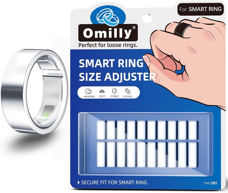 Omilly Smart Ring Size Adjuster - Invisible Fit for Oura Ring Gen 4/3, Samsung Galaxy Ring, Ultra Human Ring AIR, RingConn 2/1, Amazfit Helio - Loose Ring Sizing Kit, Comfortable & Discreet Accessories - Image 1